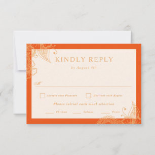 Mehndi Wedding RSVP Karte