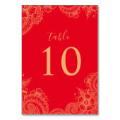 Mehndi Wedding Tischnummer (Vorderseite)