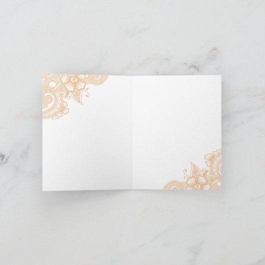 Mehndi Wedding Vielen Dank Dankeskarte (Innenseite)