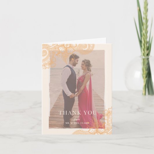 Mehndi Wedding Vielen Dank Dankeskarte (Vorderseite)