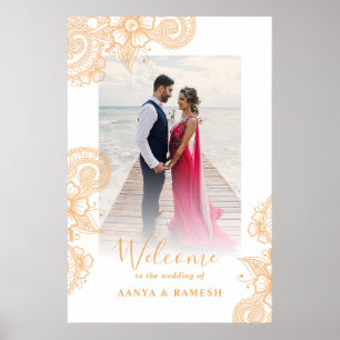Mehndi Wedding Welcome Sign Poster