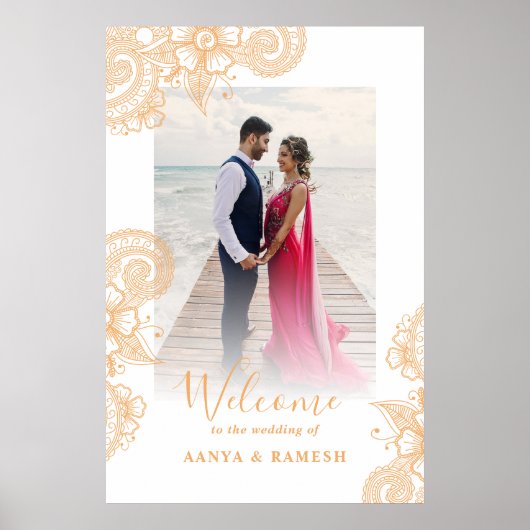 Mehndi Wedding Welcome Sign Poster (Vorne)