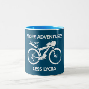 Mehr Abenteuer weniger Lycra Bikepacking Zweifarbige Tasse