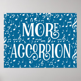 Mehr Accordion - Blaue weiße Musik Poster