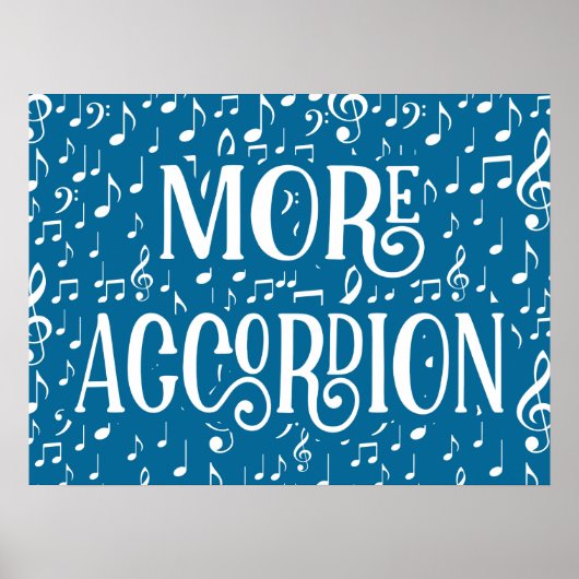 Mehr Accordion - Blaue weiße Musik Poster (Vorne)