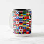 Mehr als 100 Flaggen der Länder der Welt Zweifarbige Tasse (Vorderseite Links)
