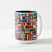 Mehr als 100 Flaggen der Länder der Welt Zweifarbige Tasse (VorderseiteRechts)