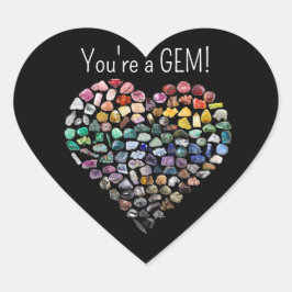 mehr als 100 Kristalle Gems Minerals Valentinstag  Herz-Aufkleber