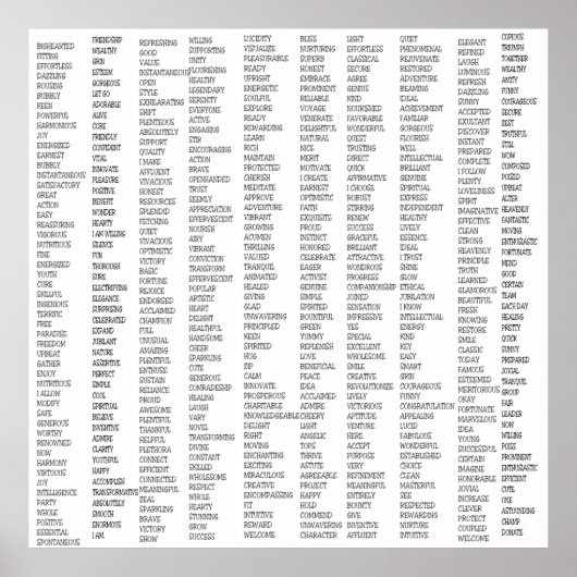 Mehr als 600 positive Worte Poster (Vorne)