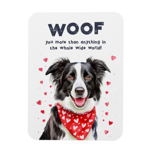Mehr als Border Collie Heart Bandana Magnet (Vertikal)