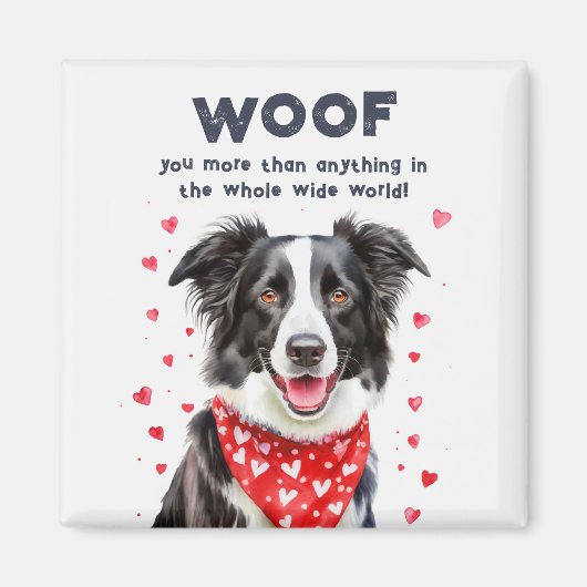 Mehr als Border Collie Heart Bandana Magnet (Vorne)