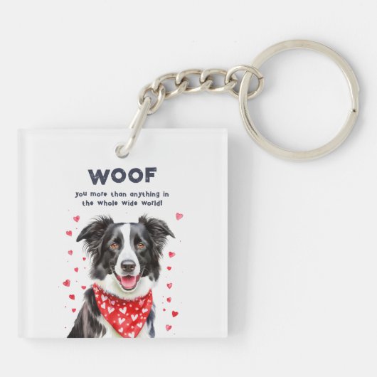 Mehr als Border Collie Heart Bandana Schlüsselanhänger (Rückseite)