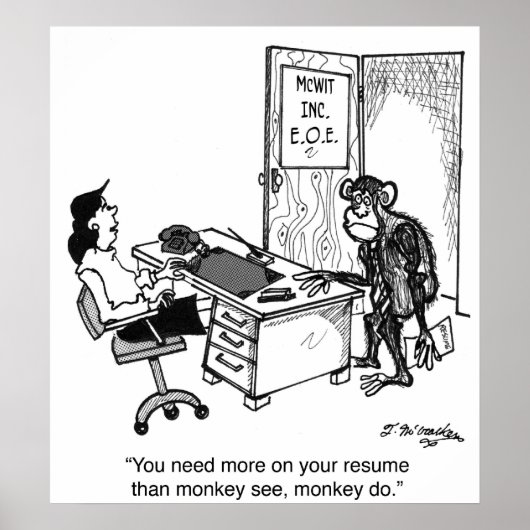 Mehr als den Affen sehen auf einem Resume Poster (Vorne)