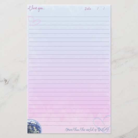 Mehr als die Welt ist groß Briefpapier (Vorderseite)