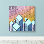 Mehr als drei Wolkenkratzer Leinwanddruck (Insitu (Holzboden))