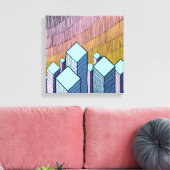 Mehr als drei Wolkenkratzer Leinwanddruck (Insitu (Wohnzimmer))