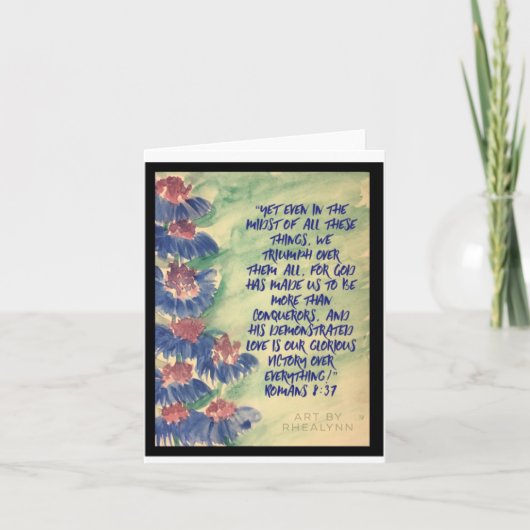 Mehr als Eroberer-Merkkarte Dankeskarte (Vorderseite)