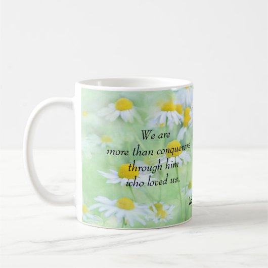 Mehr als Eroberer - Römer 8:37 Kaffeetasse (Links)