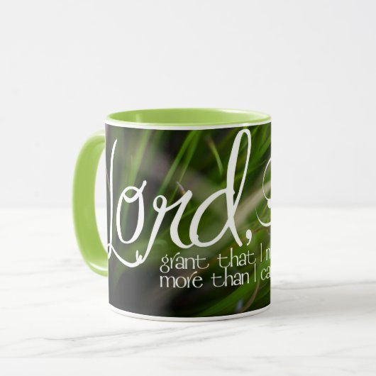 Mehr als ich erreichen kann tasse (Vorderseite Links)