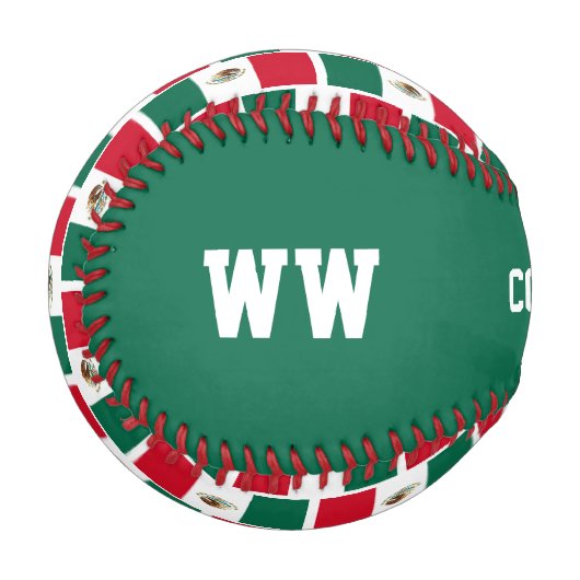 MEHR ALS KONQUEROR Custom Patriotic MEXICO Flag Baseball (Vorderseite Links)