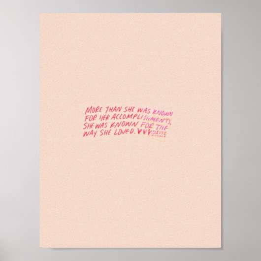 mehr als sie für ihre Leistungen bekannt war, Poster (Vorne)