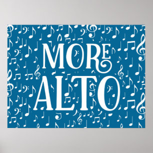Mehr Alto - Blue White Singer Poster