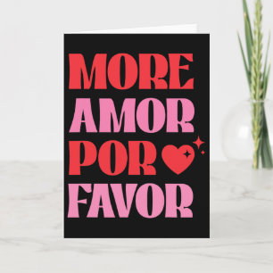 Mehr Amor Por Favor' Retro-Liebe-Valentinstag-Ästh Karte