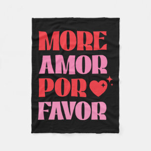 Mehr Amor Por Favor Retro Liebe Valentinstag Ästhe Fleecedecke