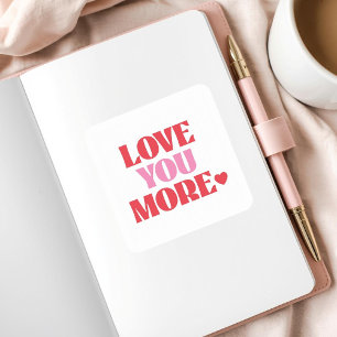 Mehr Amor Por Favor Valentinstag Quadratischer Aufkleber