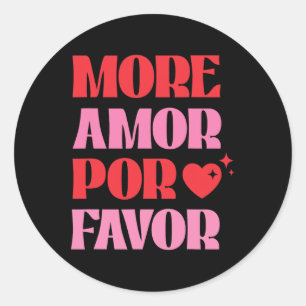 Mehr Amor Pour Gefallen Retro Liebe Valentine Ästh Runder Aufkleber
