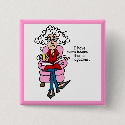 Mehr Ausgaben als ein Magazin-Spaß Button (Vorderseite)