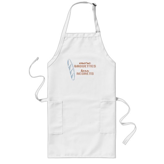 Mehr Baguettes weniger Bedauern, französisches Bro Lange Schürze (Vorne)