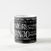Mehr Banjo Chalkboard - Schwarz-weiße Musik Kaffeetasse (Vorderseite Links)