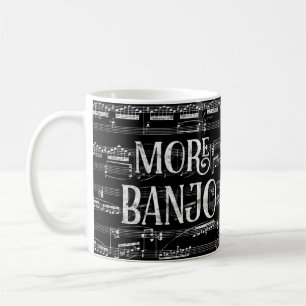Mehr Banjo Chalkboard - Schwarz-weiße Musik Kaffeetasse