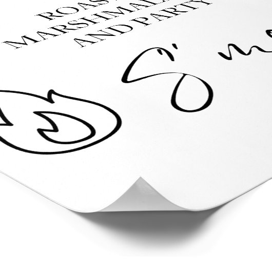 Mehr Bar Menu Sign Smore Bar S'mores Station Out Poster (Ecke)