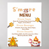 Mehr Bar Menu Sign Smore Bar S'mores Station Out Poster (Vorne)