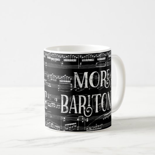 Mehr Baritone Chalkboard - Schwarz-weiß Sänger Kaffeetasse (VorderseiteRechts)