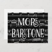 Mehr Baritone Chalkboard - Schwarz-weiß Sänger Postkarte (Vorne/Hinten)