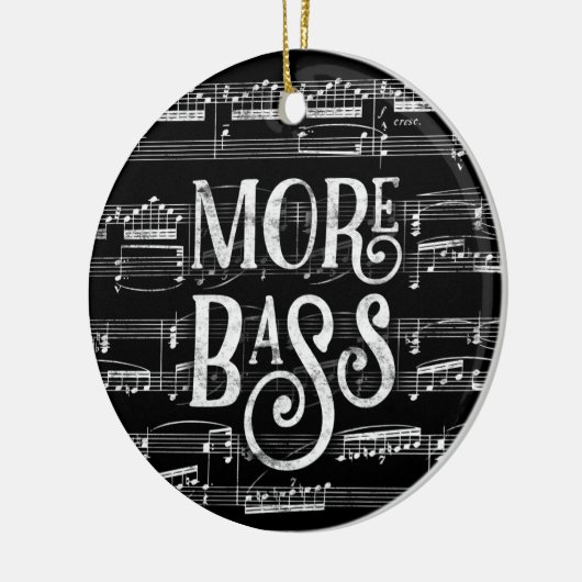 Mehr Bass Chalkboard - Schwarz-weiße Musik Keramik Ornament (Links)