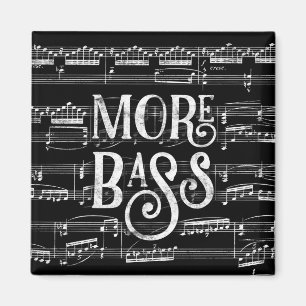 Mehr Bass Chalkboard - Schwarz-weiße Musik Magnet