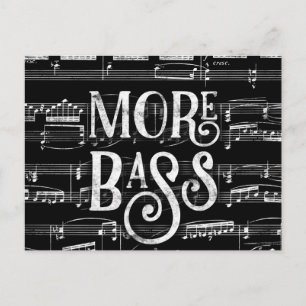 Mehr Bass Chalkboard - Schwarz-weiße Musik Postkarte