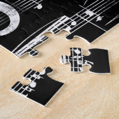 Mehr Bass Chalkboard - Schwarz-weiße Musik Puzzle (Seite)