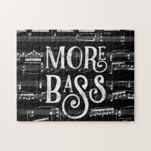 Mehr Bass Chalkboard - Schwarz-weiße Musik Puzzle