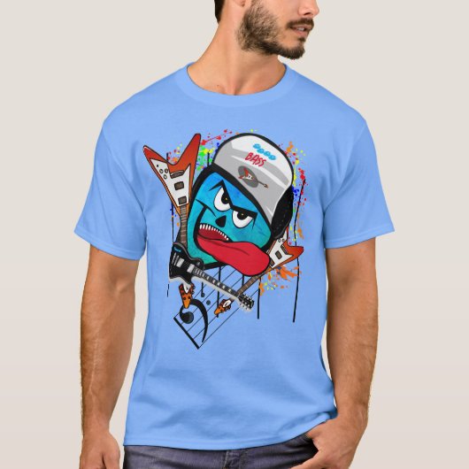 Mehr Bass geflecktes Clef 3.0 Rock T-Shirt (Vorderseite)