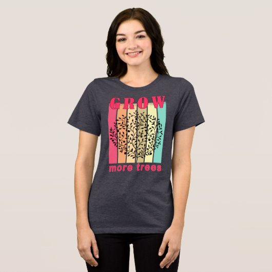 mehr Bäume pflanzen Tri-Blend Shirt (Vorderseite voll)