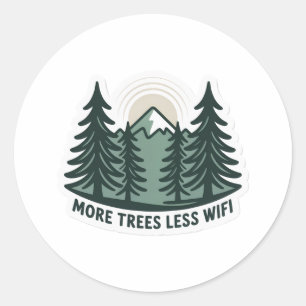 Mehr Bäume weniger WLAN Eco-Aufkleber Runder Aufkleber