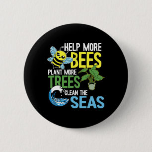 Mehr Bienen Pflanze mehr Bäume reinigen das Ohr Button