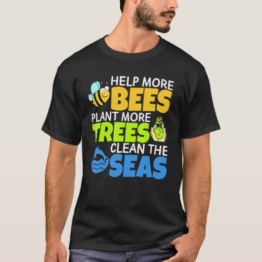 Mehr Bienen Pflanze mehr Bäume reinigen das Ohr T-Shirt (Vorderseite)