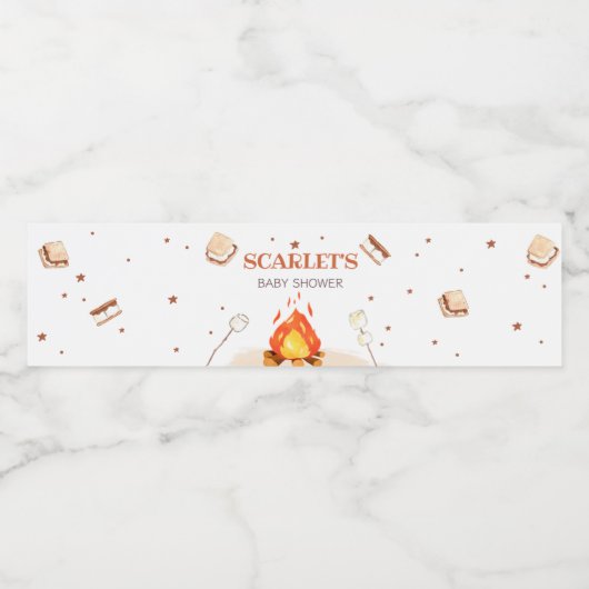 Mehr Bonfire Baby-Dusche Wasserflaschenetikett (Einzelnes Label)