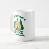 Mehr Bücher im Sommer Lustiger Leseslogan Kaffeetasse (Vorderseite Links)